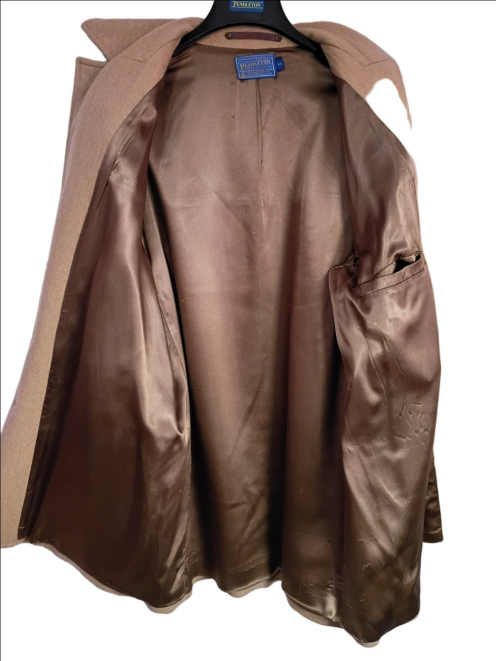 60's Pendleton Men's Tan Wool Coat - Picture 4 of 5